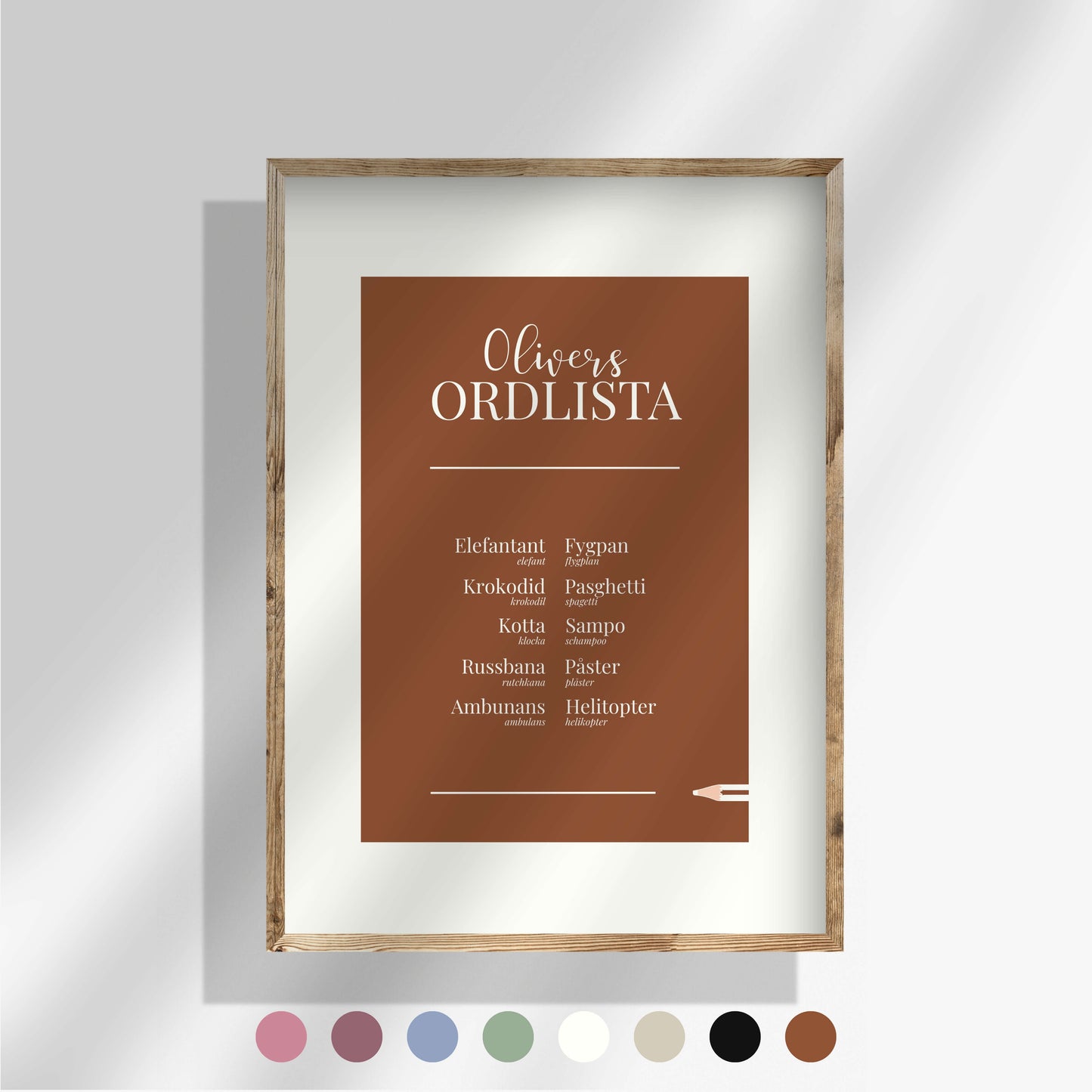 Ordlista vit ram - Tio ord
