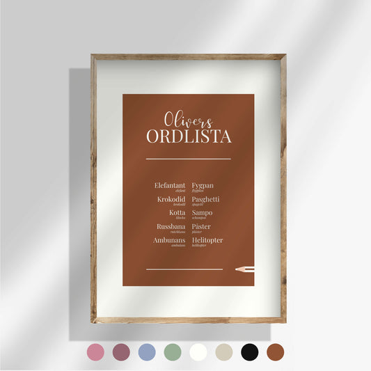Ordlista vit ram - Tio ord