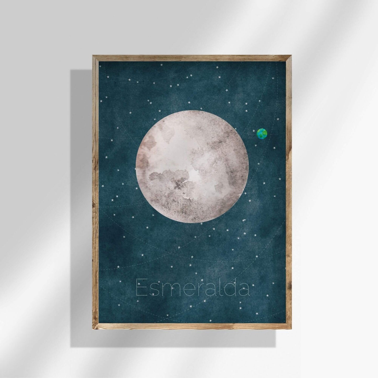 Barnrumsposter med rymdmotiv som skapar en trygg och drömsk plats för lek och fantasi – en poster rymden som låter barnets tankar sväva bland stjärnorna.