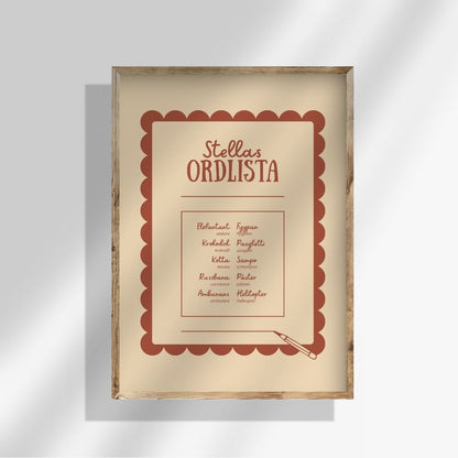 Ordlistposter i lekfull design som presentförslag