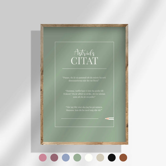 Personlig citatposter med barns citat